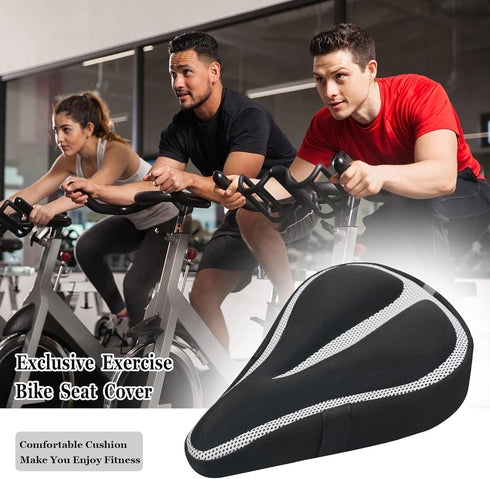 Gel Bike Seat Cover Padded Bicycle Saddle Covers for Women & Men, Most Comfortable Soft Cushion Cover for Spin Indoor