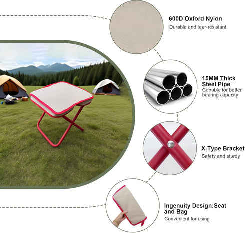 KCTXIPE Set Mini Easy Carry Outdoor Chair Compact Carry Chair for Camping, Hiking, Fishing, Gardening and Outdoor Use