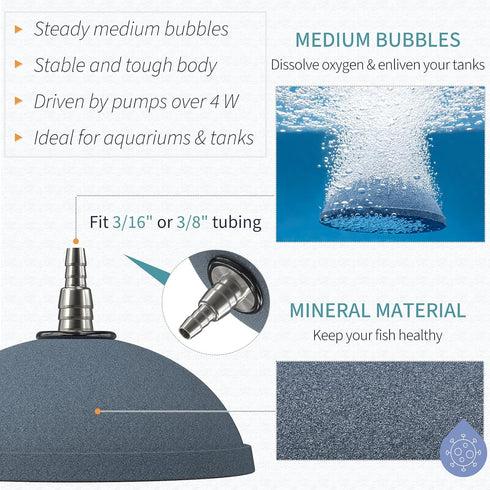 Pawfly Aquarium Air Stone, 4 Inch Bread, Fish Tank Oxygen Diffuser for Air Pump and DWC Reservoir