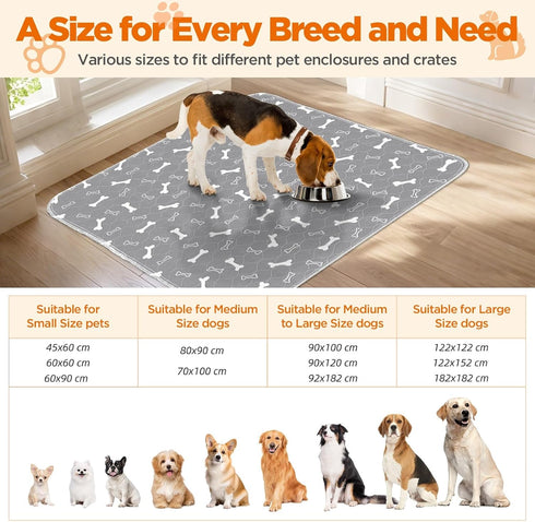 2 Pack (36"x48", Washable Pee Pads for Dogs, Large Reusable Puppy Pads, Non-Slip Waterproof Dog Mats for Floors
