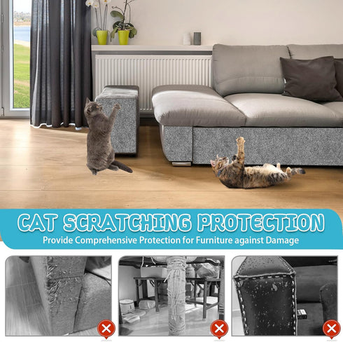 Climbing Cat Scratcher Mat, Trimmable Carpet 78.7’’x15.8’’, Self-Adhesive Replacement for Cat Tree & Wall Furniture