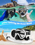 Snorkeling Gear for Adults, 180° Panoramic View Snorkel Mask Set, 100% Food-Grade Silicone Anti-Fog Diving Mask