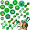 24pcs St. Patrick's Day Dog Bow Ties, Adjustable Green Pet Collar Attachment, Lucky Clover Bowties for Dogs