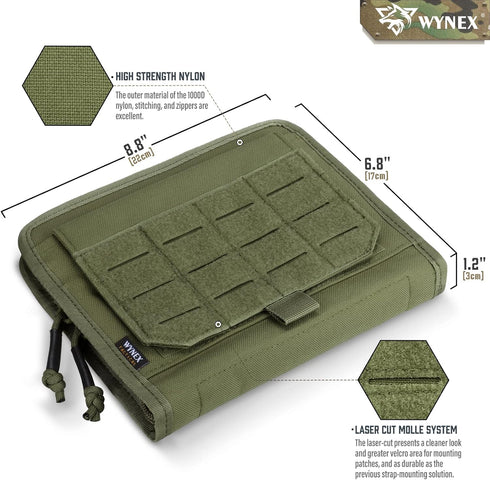 WYNEX Tactical Folding Admin Pouch, Molle Tool Bag with U.S Patch, Utility Organizer
