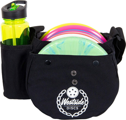 Westside Discs Sling Disc Golf Bag, 10-12 Disc Capacity, Heavy Duty 16oz Canvas for Beginners