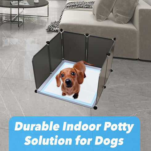 Skywin Dog Pad Holder Tray for 24” x 24” Pads with Litter Box Enclosure - Easy Clean Indoor Dog Potty Tray