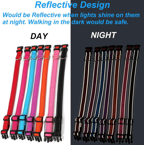 Reflective Dog Collar, Adjustable Durable Neoprene Pet Collar, Ultra Soft Breathable with Quick Release Buckle for Dogs