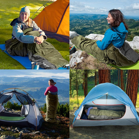 Night Cat Camping Sleeping Bag for Adults - 3 Seasons Portable Lightweight Backpacking Hiking Traveling Indoor Outdoor,