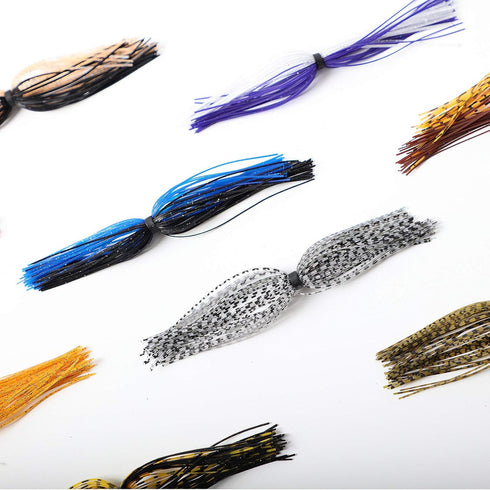 Spinnerbait Skirts, Silicone Jig Skirts, 10 Bundles Bass Fishing Jigs Skirts for DIY Squid Jig Spinner Bait