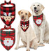 PAWCHIE 2 PCS Christmas Dog Bandanas with Handmade Applique (Santa Claus & Elk), Washable Plaid Scarfs