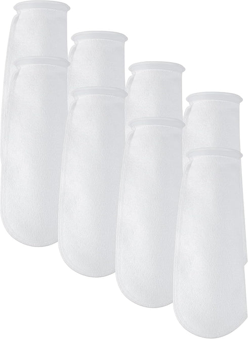 AQUA KT 200 Micro Felt Filter Bag, 14 Inch Length, 4 Inch Ring Diameter, Pack of 8