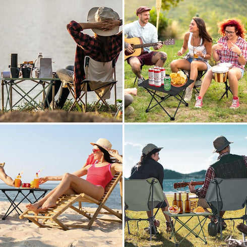 Small Folding Camping Table with Carry Bag, Portable Ultralight Compact Aluminum Beach Table, Foldable Mini Collapsible