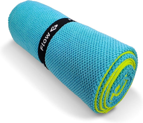 Flow Microfiber Quick Dry Swim Towel - Pool Towels for Competitive Swimming (Blue, Large 60” x 30”)