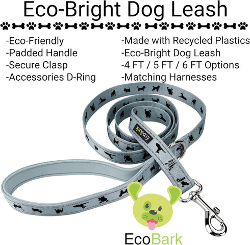 EcoBark Soft & Reflective Dog Leash with Padded Handle, Strong Durable Heavy Duty for Small, Medium, or Large Dogs