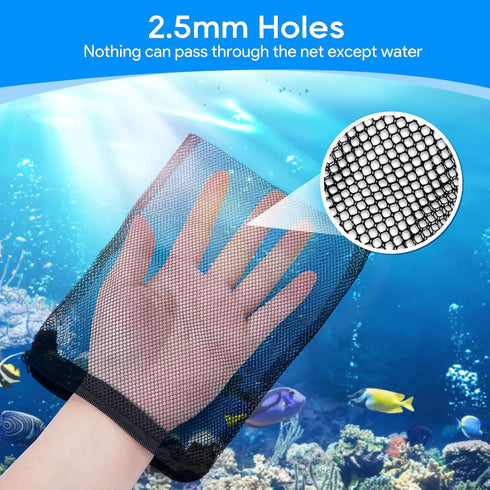 Aquarium Filter Media Bags, 8 Pack with Zipper, Reusable Strong Polyester Fine Mesh for Activated Carbon