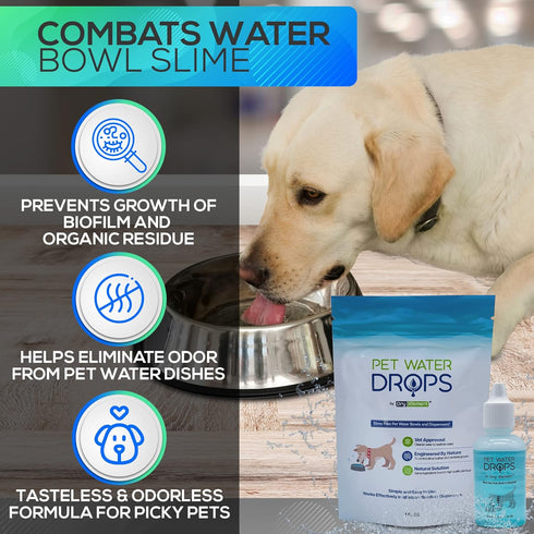 Pet Water Drops, Dog and Cat Water Additive for Dental Care, Prevents Water Bowl Slime