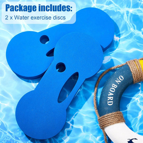 Lewtemi 2 Packs Water Exercise Discs, Hand Held Water Weight Equipment for Adults, Pool Aerobics Resistance Training