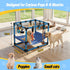 Bullro 8 Hammock Blue Puppy Play Gym with Hanging Toys, Dog Jungle Gym Indoor with and Funny Enrichment Toys, PVC Frame