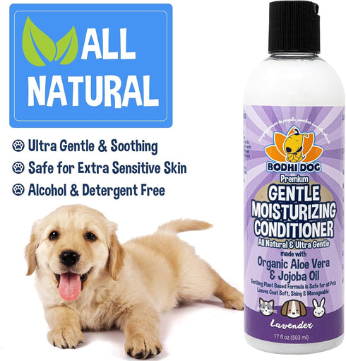 Bodhi Dog Gentle Moisturizing Conditioner, Plant-Based Dog Conditioner with Aloe Vera & Jojoba Oil, Lavender (17oz)