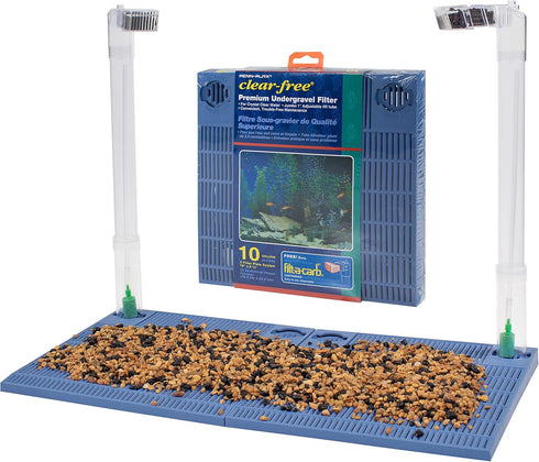 Penn-Plax Undergravel Aquarium Filter, for 10 Gallon Tanks – Two 9.5” x 9.5” Plates for Clear Water