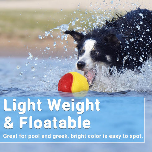 3.5in Squeaky Dog Balls - Tough Ball Toys for Dogs - Light Weight High Bouncy Dog Toy Balls (4Pcs)