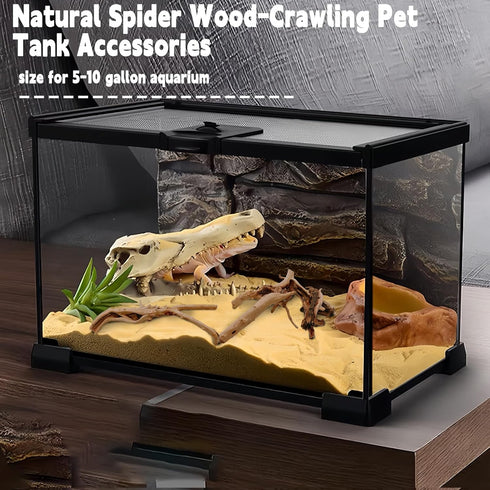 Hamiledyi 6 PCS Natural Spider Wood Driftwood, Assorted Branches for Reptiles and Fish Tank Decoration (6-8 inch)