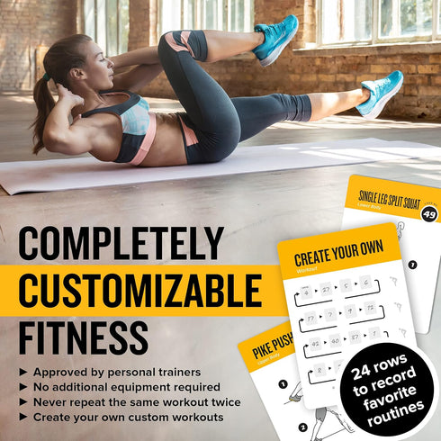 NewMe Fitness Bodyweight Workout Cards, Instructional Fitness Deck for Home or Gym