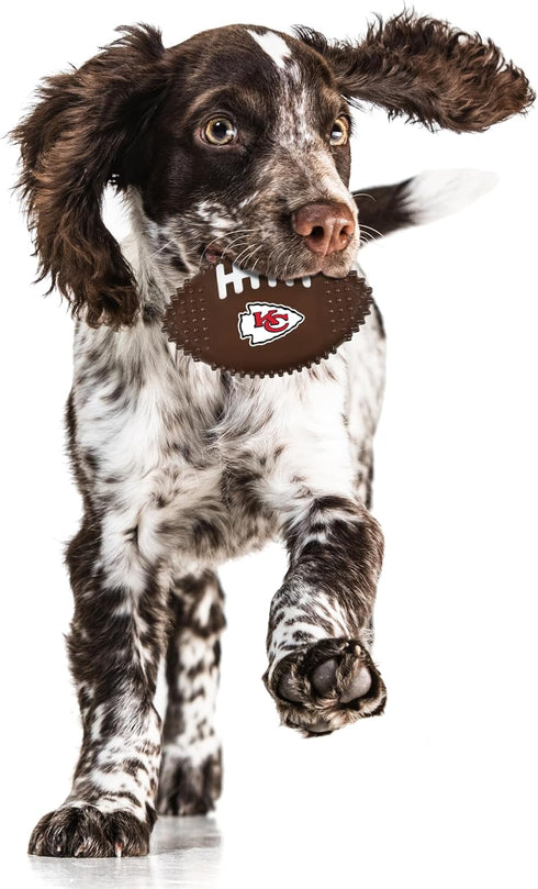 NFL Kansas City Chiefs Mega-chew Hard Nylon Bacon-flavored Dog Bone Football Chew Toy. Interactive Tasty Fun Dog Chew