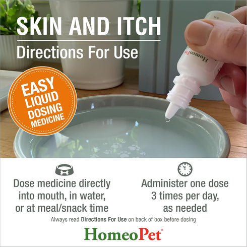 HomeoPet Skin and Itch Relief for Dogs and Cats, Natural Coat Soother, 15 Milliliters