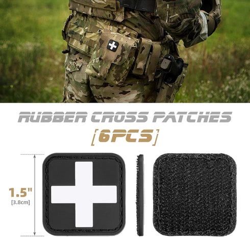 1.5-Inch 3D 6 LIVANS Medic Red Cross Patch, First Aid Morable Patch Perfect for Tactical IFAK, EMT Trauma Pouch High