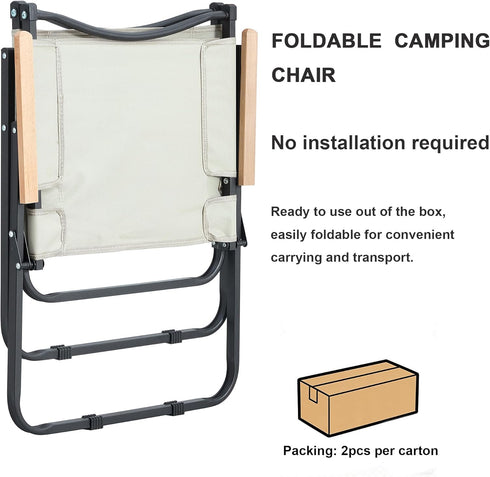 Set 2, 280lbs Portable Folding Camping Chair of NoblleSprout Lightweight Durable Compact Outdoor Travel Chairs