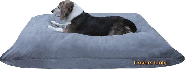 DIY Pet Bed Pillow Duvet Suede Cover - Waterproof Internal Case for Medium Dog/Cat, Gray Color