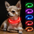 BSEEN Light Up Dog Collar, Rechargeable LED TPU Cuttable Lighted Collar for Small Medium Large Dogs (XS-Red, 40cm)