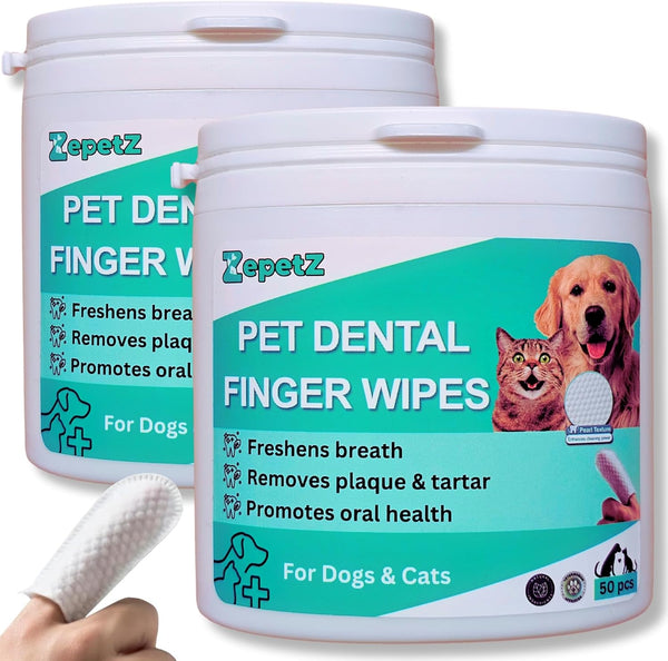 Pet Dental Finger Wipes for Dogs & Cats Dog Tooth Wipes &