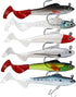 Lures for Bass, Jig Head Soft Swimbait, 6-Pack, 6 Colors Plastic Bait for Fishing