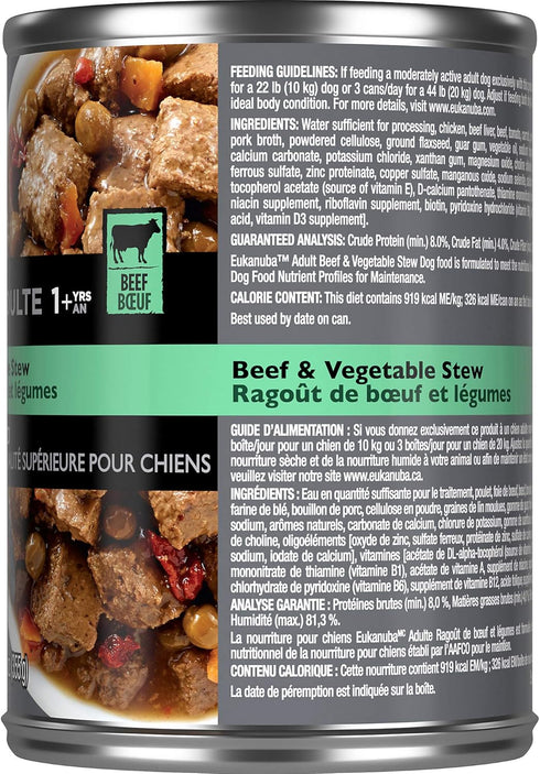 Eukanuba Adult Wet Dog Food, Beef & Vegetable Stew, 12.5 oz Can (12-Count)