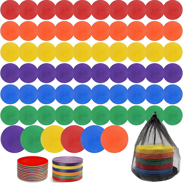 KisSealed 60 Pack Poly Spot Markers with Bag,6 Inch Non-Slip Rubber Floor Dots