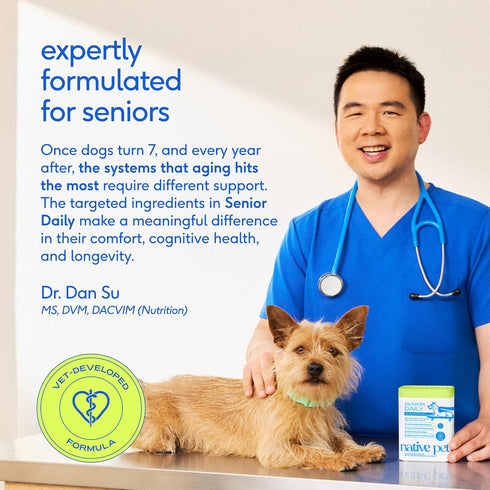 12-in-1 Immune 30 Native Pet Senior Daily Dog Vitamins & Supplements Dog Multivitamin Powder for Senior Dogs Supports