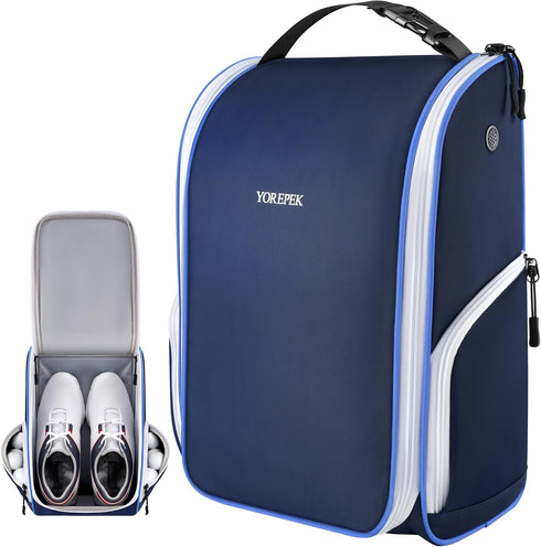 YOREPEK Golf Shoe Bag, 3 Pockets for Socks, Gloves, Tees, Balls, Brush, Zippered Sport Carrier with Ventilation