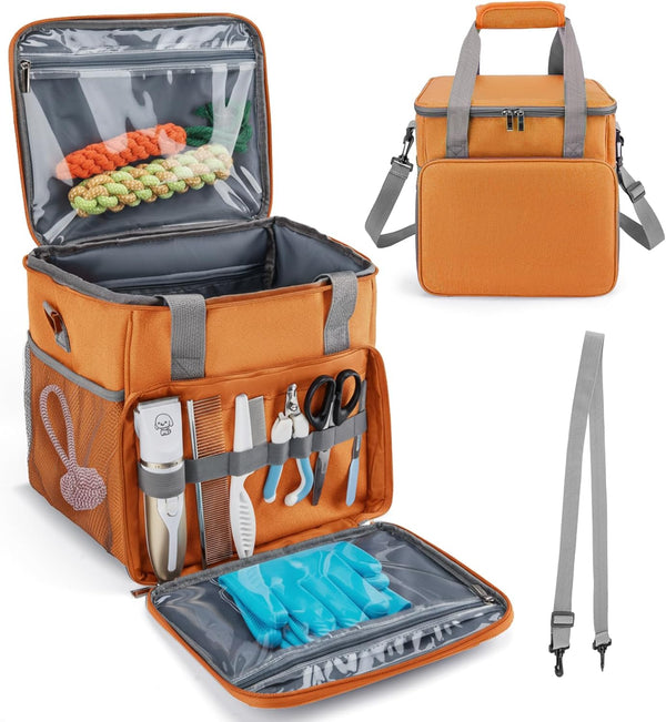 SMYV Pet Grooming Bag for Dog Grooming Supplies, Dog Tote Travel Bag