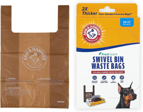 Arm & Hammer Heavy Duty Pet Waste Bags for Swivel Bin &