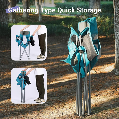 Camping Folding Chair Outdoor Lawn Portable Lightweight Camp Folding Chairs for Adult Outside with Cup Holder, Cooler