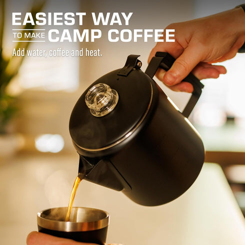 Bozeman [6 COLETTI Black Percolator Coffee Pot Camping Coffee Pot Americas Sleekest Percolator NO Aluminum or Plastic