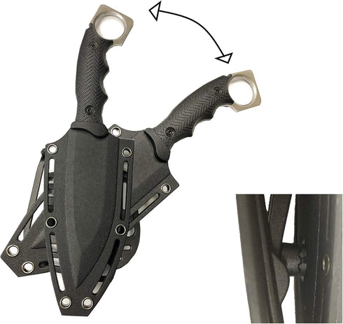 S-TEC 9" Full Tang Tactical Knife with ABS Swivel Sheath - GEN 2