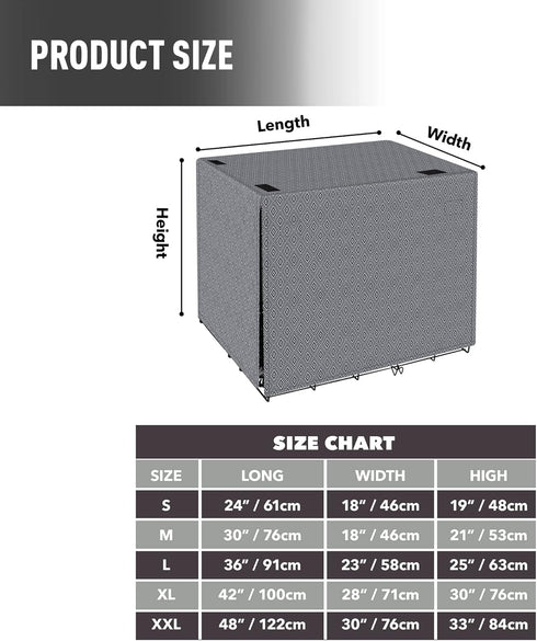 Dog Crate Cover for 24 Inch Wire Cages - Breathable Polyester Indoor Kennel Cover, Machine Wash & Dry, Double Door