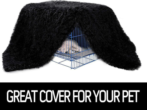LOCHAS Luxury Fluffy Dog Blanket, Extra Soft Warm Sherpa Fleece Pet Blanket for Dogs Cats, Plush Faux Fur Throw Cover,