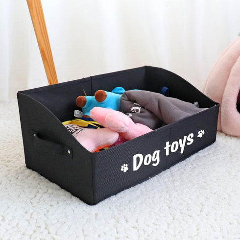 PET ARTIST Sturdy Collapsible Dog Organization and Storage Basket - Cute Toy Storage with Handles for Dogs