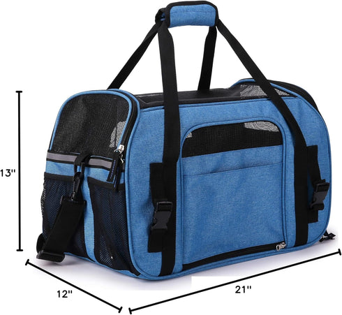 EliteField (3 21" 12" 13" Soft Pet Carrier Year Warranty, Airline Approved) Soft Sided Dog Puppy Cat Carrier Travel Bag