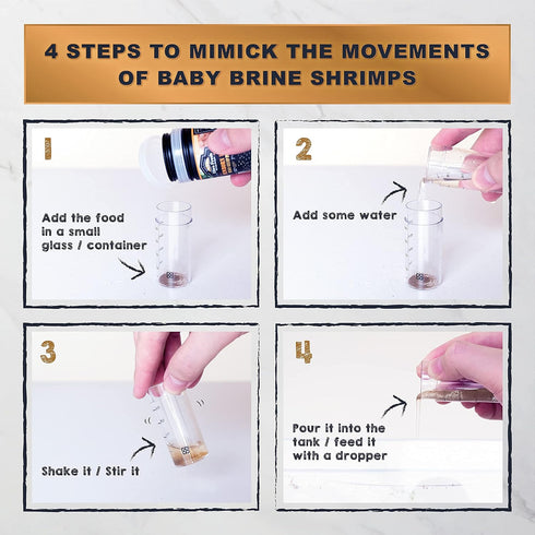 50% Ultra Fresh Baby Fish Food with Sword Prawn Shrimp, Slow Sinking, Substitute for Brine Shrimp - For Fry Health