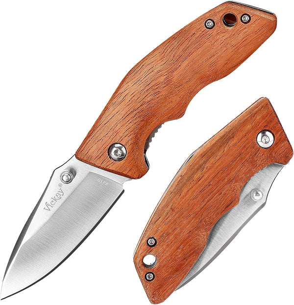 Vickay Pocket Knife, 2.75” 8Cr13MoV Stainless Steel Blade, EDC Knife for Hunting, Camping, Hiking, Everyday Carry